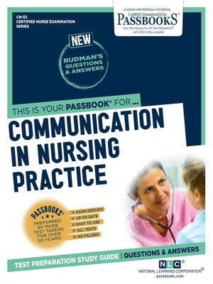 cover image of Communication in Nursing Practice